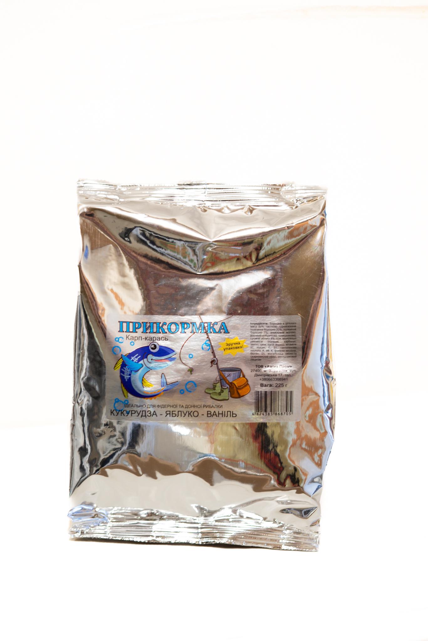 Прикормка карп-карась со вкусом кукурузы яблок и ванили