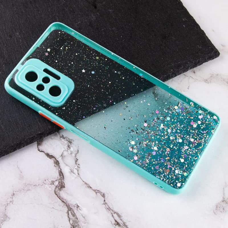 TPU чехол Spangle star с защитой камеры для Xiaomi Redmi Note 10 Pro / 10 Pro Max Бирюзовый - фото 2