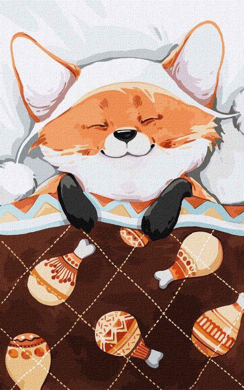 Картина по номерам Идейка Вкусные сны лисенка 25х40 см в термопакете (KHO4211)