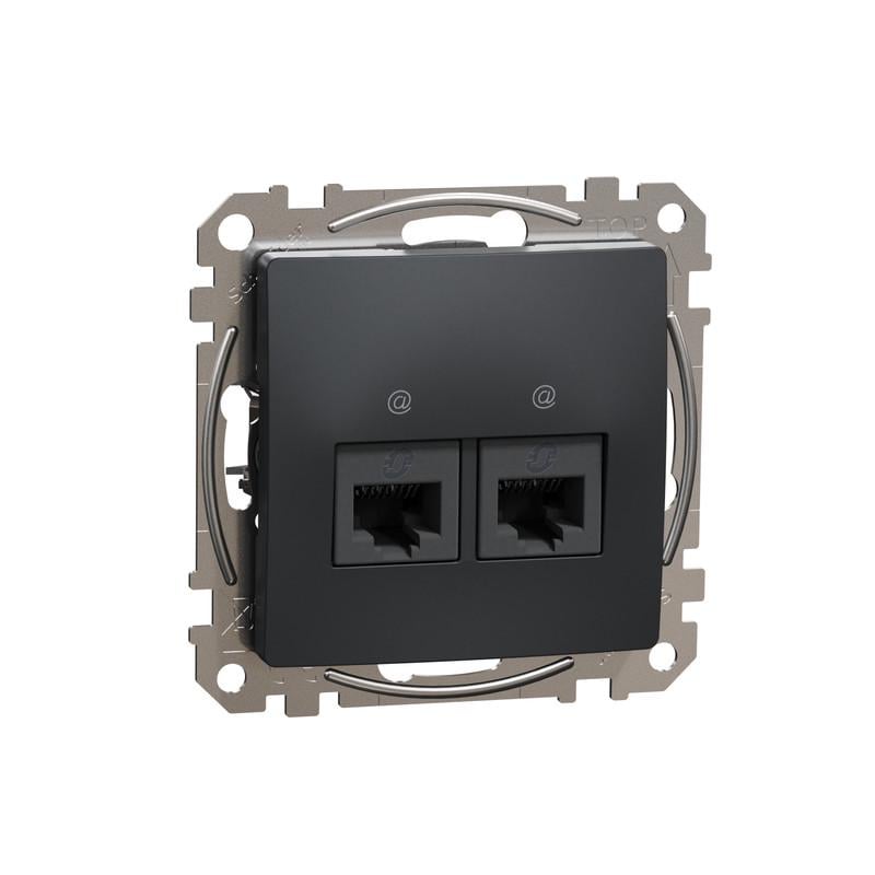 Разъем двойной Schneider Electric Sedna Design&Element 5E UTP ABS-UV Черный (SDD11445 ABS-UV2)