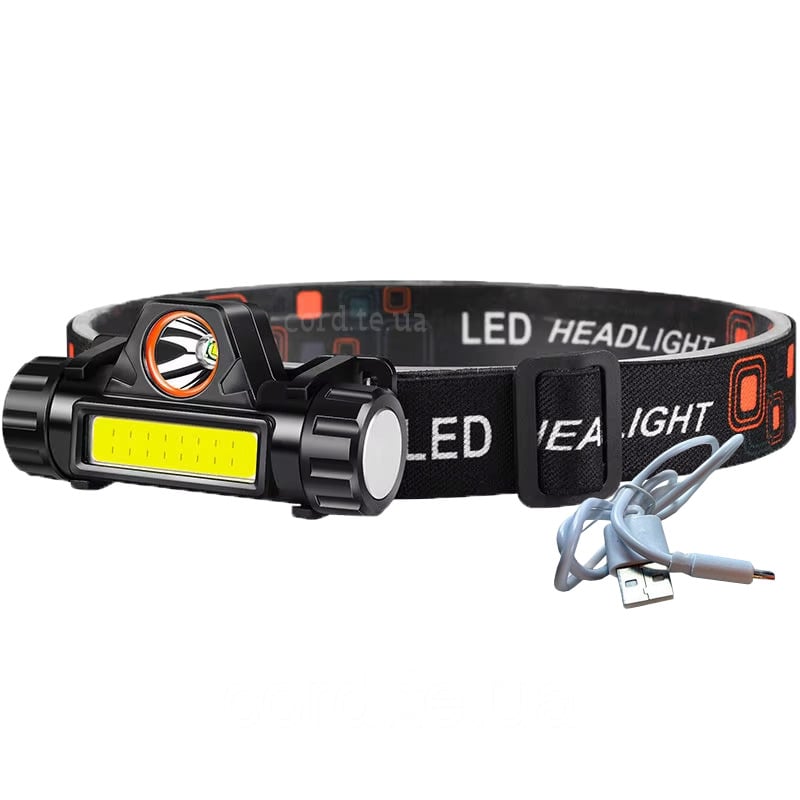 Фонарик на голову XPE/COB магнит USB (BL-872)