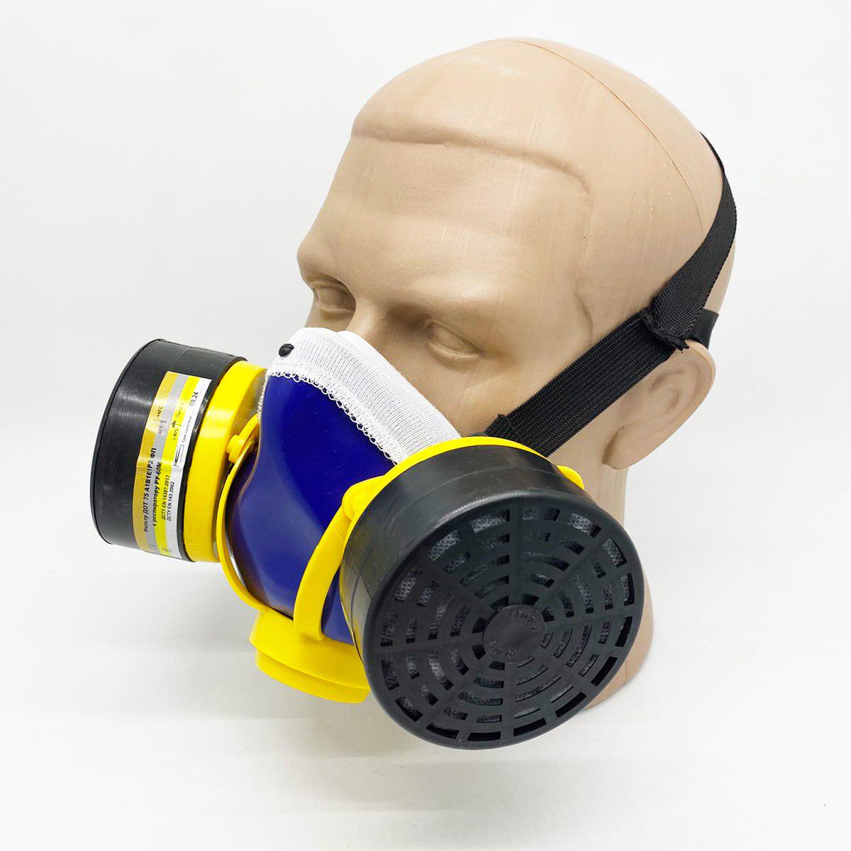 Респиратор-маска Ру-60 м с универсальными фильтрами (А1В1Е1Р2) - фото 5 Респиратор-маска Ру-60 м с универсальными фильтрами (А1В1Е1Р2) - фото 5