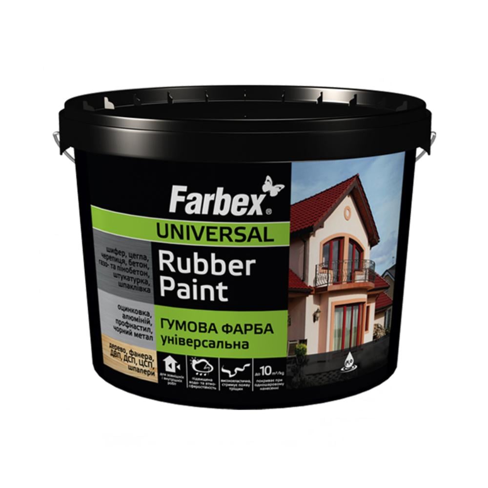 Фарба гумова Farbex 12 кг Сірий (30284730)