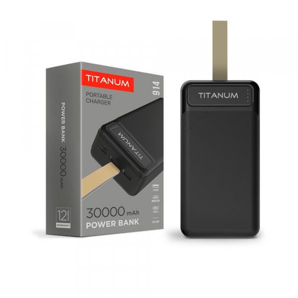 Повербанк Titanum 914 30000 mAh Чорний (27358)