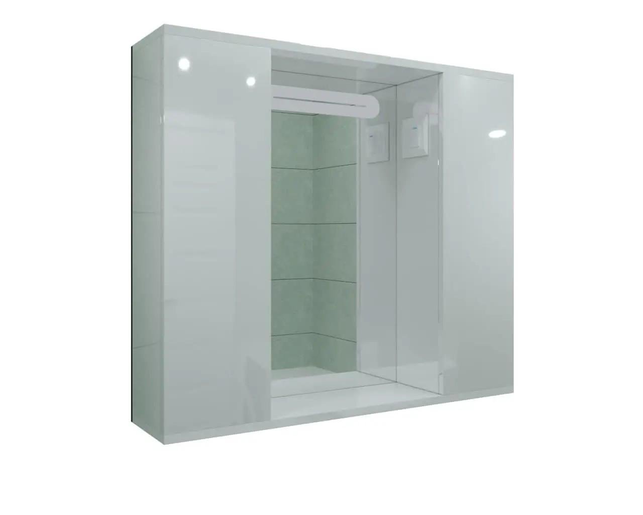 Зеркальный шкаф ШК24 с LED подсветкой выключателем и розеткой 800х700х160 мм - фото 2 Зеркальный шкаф ШК24 с LED подсветкой выключателем и розеткой 800х700х160 мм - фото 2