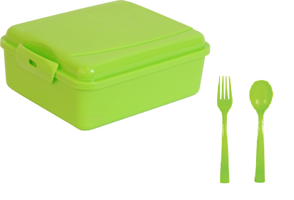 Ланч-бокс с ложкой и вилкой 1 л (30124)