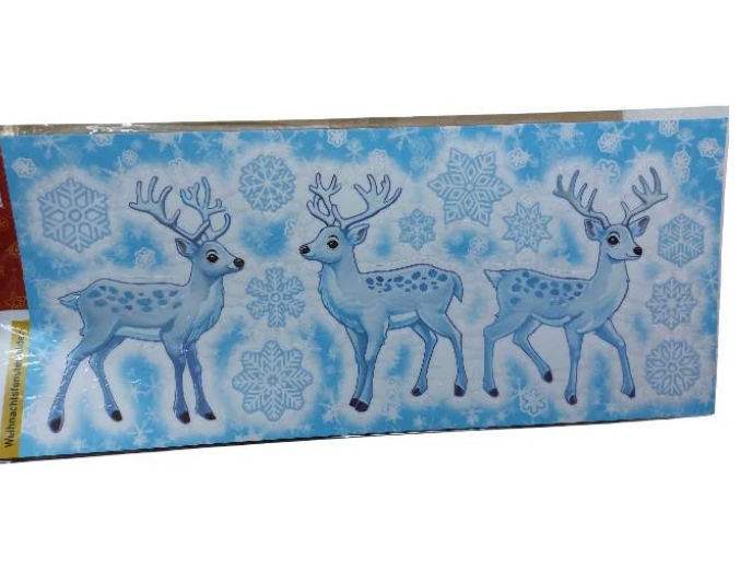 Наклейка новогодняя Олени Livarno Home 21x47 см Голубой (408286)