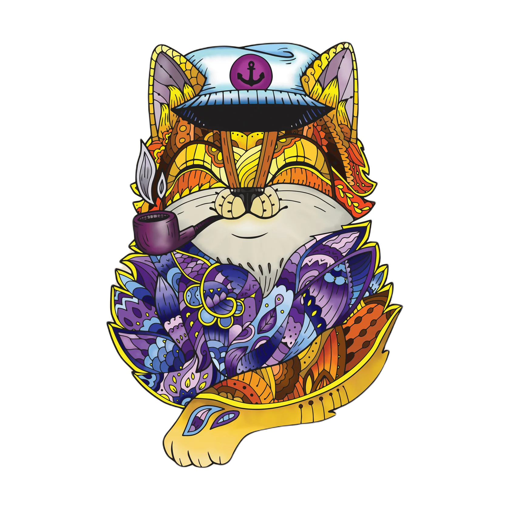 Пазл деревянный Кот капитан А3 (1156)