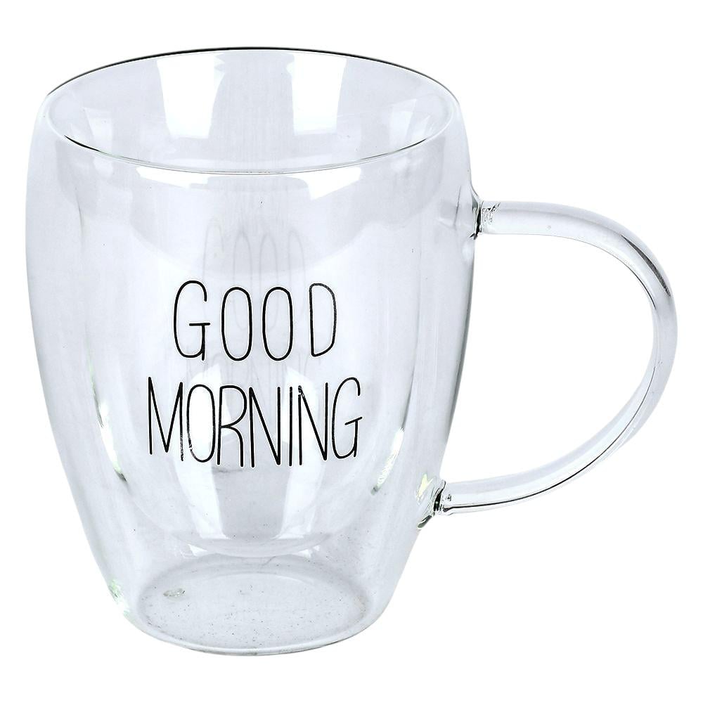 Чашка для латте с двойным стеклом Good morning R99010 350 мл Прозрачный (35227120)