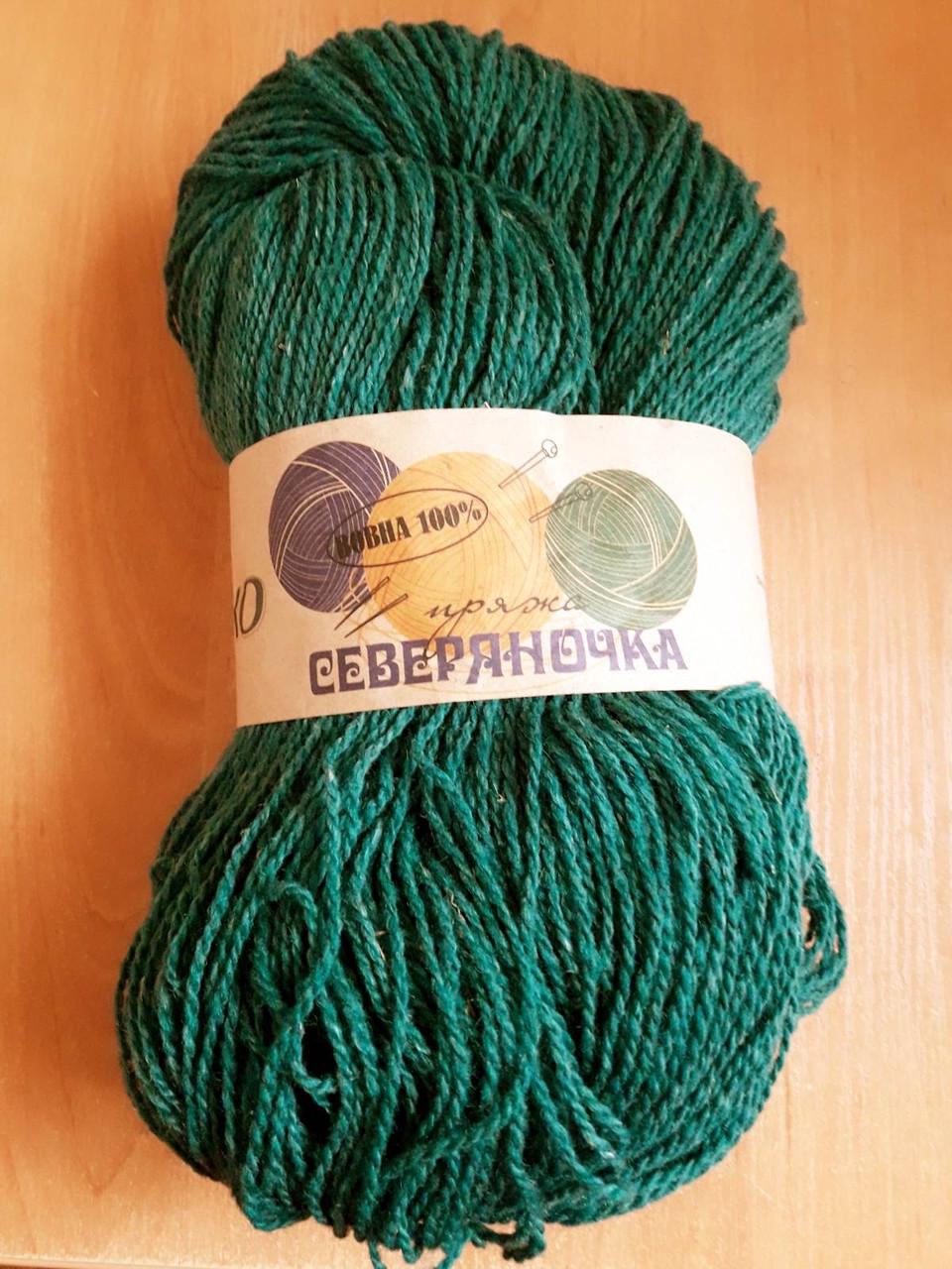 Пряжа меринос Сиверяночка шерсть Зеленый (1748738452)