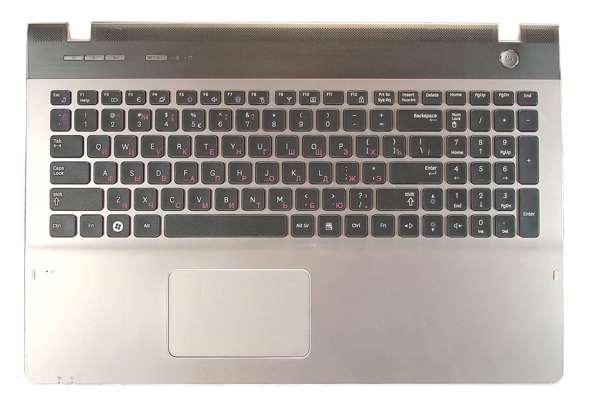 Клавиатура для ноутбука Samsung QX530 TopCase Black Silver