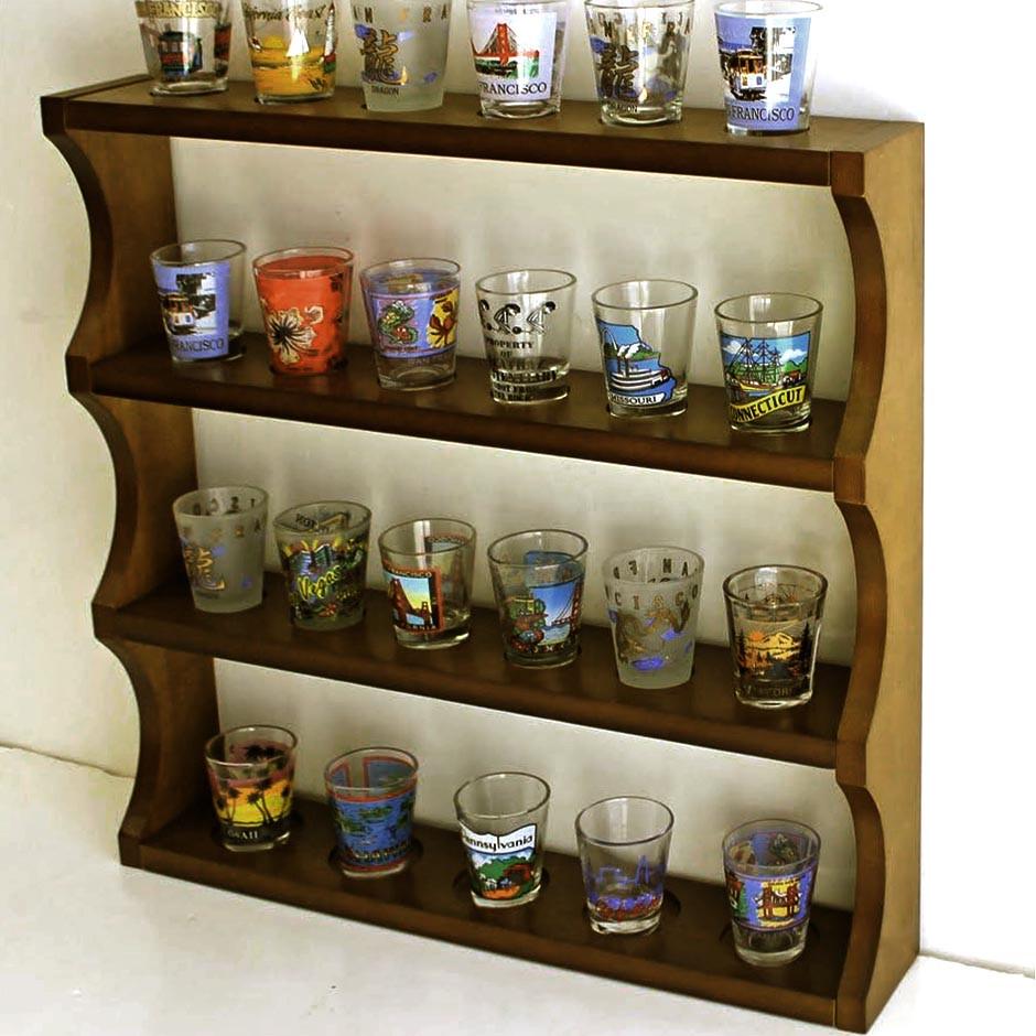 Полка для рюмок из дерева Карибу Латте (ПДШ-001716)