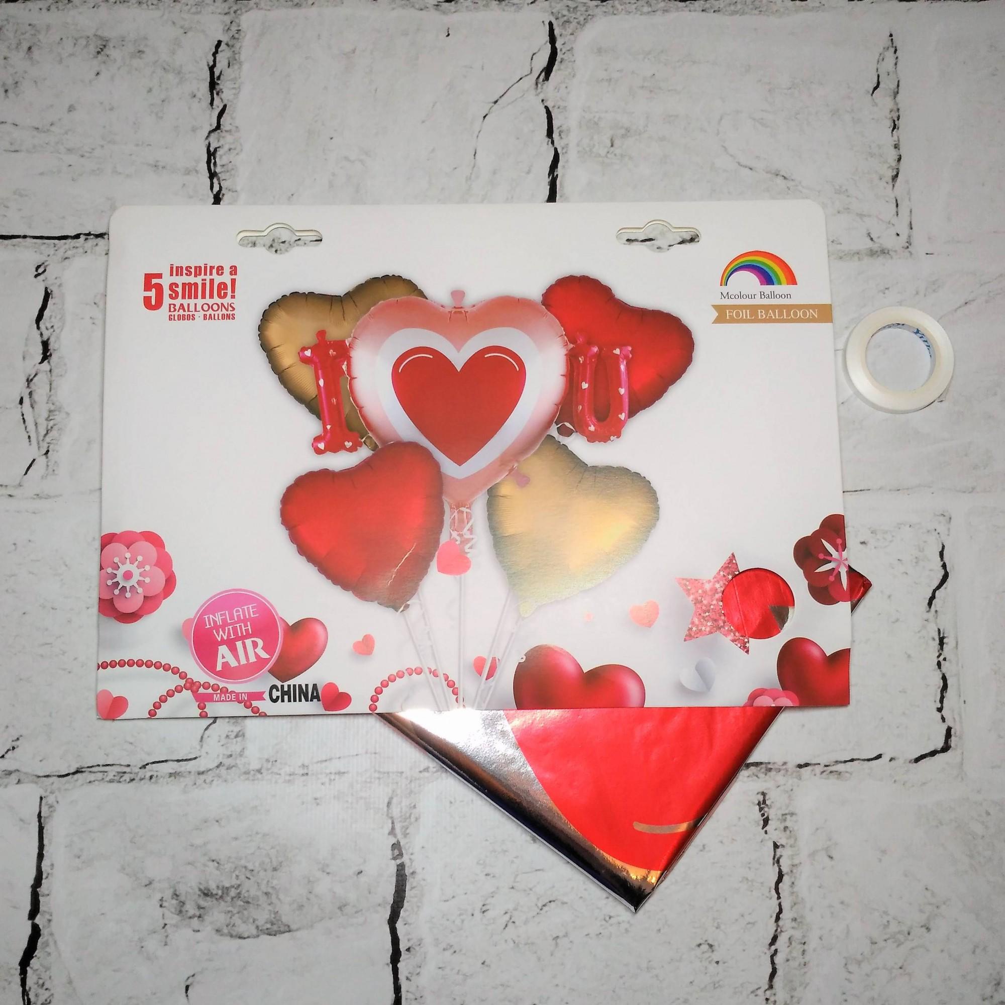 Воздушные шарики фольгированные Сердце "I love you" 5 шт. (5-60153)