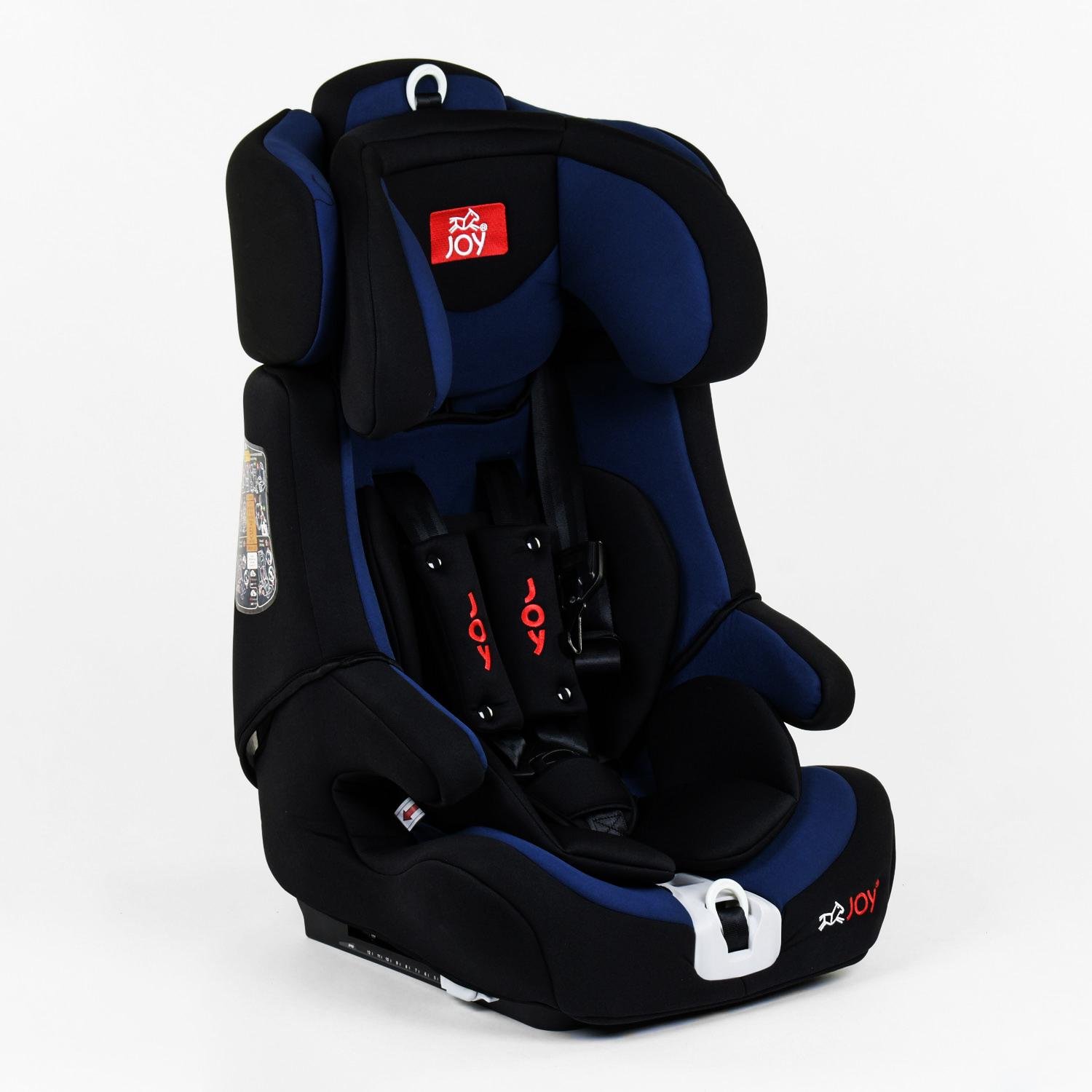 Автокресло детское Joy Isofix универсальное группа 1/2/3 9-36 кг Black/Dark Blue (80459)