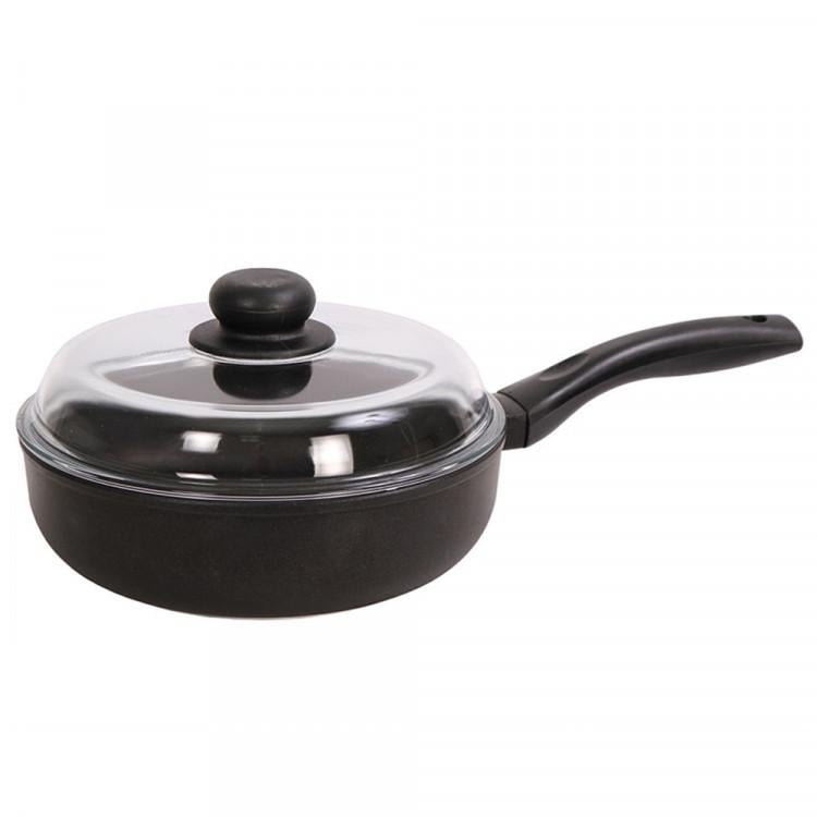 Сковорода сотейник з бакелітовій ручкою і скляною кришкою  Биол Елегант 24 см (2409ПС)