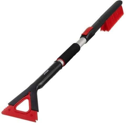 Скребок телескопический для льда и щетка для снега Черно-красный