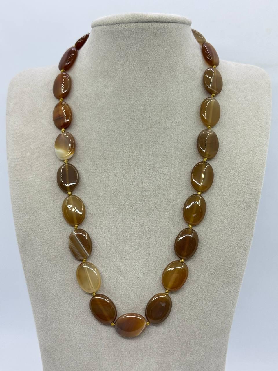 Бусы из агата 13x18 мм 46 см Коричневый (12895)