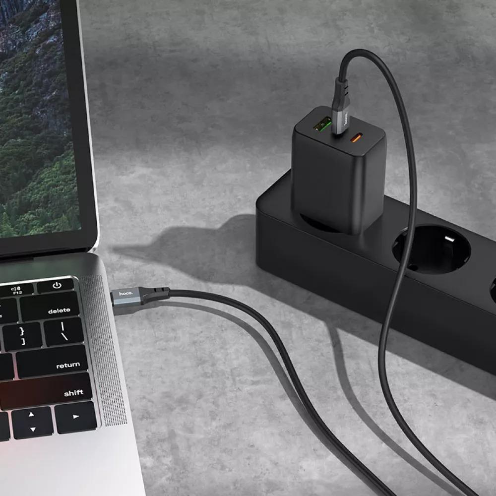 Кабель Hoco X86 Spear Silicone Type-C to Type-C 60 Вт 1 м Black (ec9d311d) - фото 3 Кабель Hoco X86 Spear Silicone Type-C to Type-C 60 Вт 1 м Black (ec9d311d) - фото 3