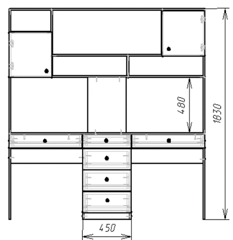 Письмовий стіл для двох СП-Твінс 1830х1800х650 мм Антрацит - фото 2 Письмовий стіл для двох СП-Твінс 1830х1800х650 мм Антрацит - фото 2
