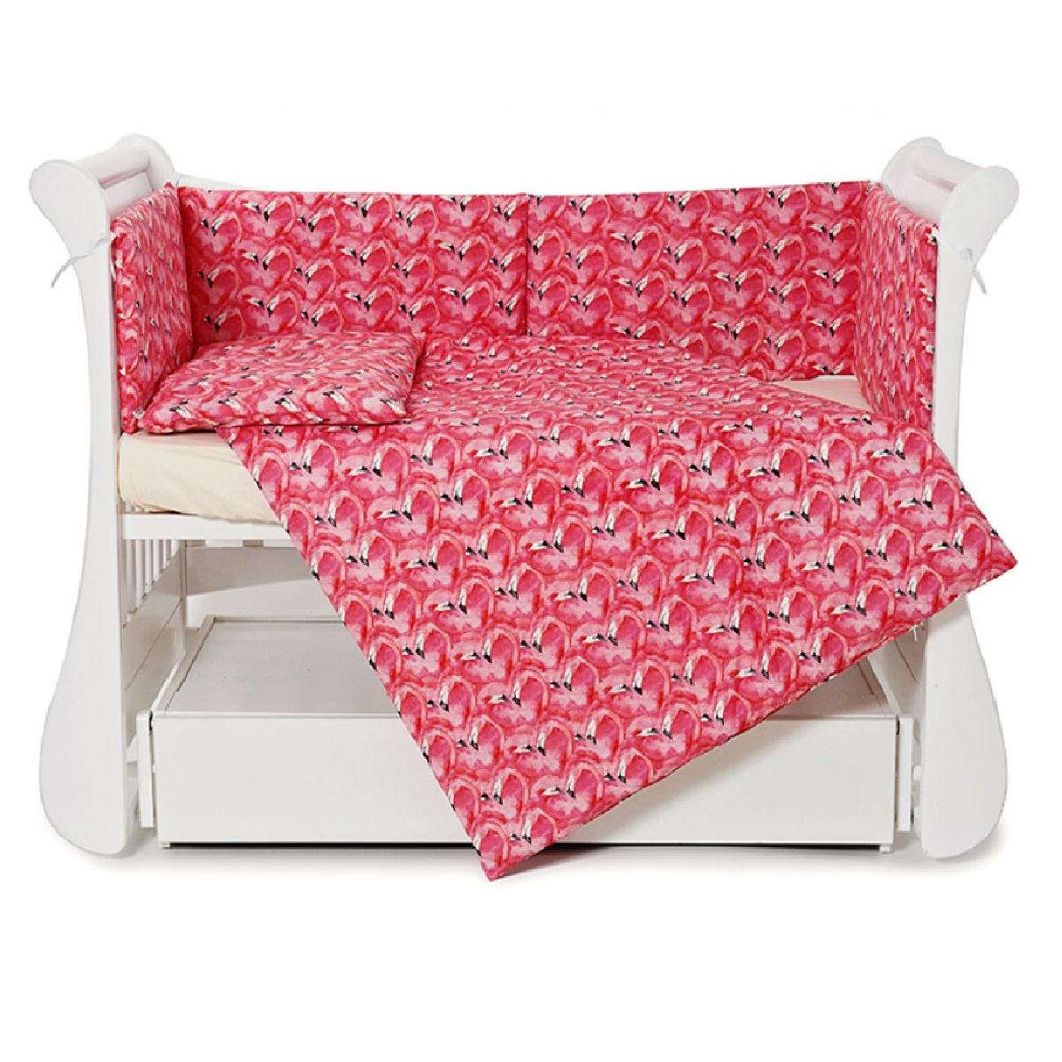Бампер для детской кровати Twins Comfort line Фламинго Розовый (T10090)