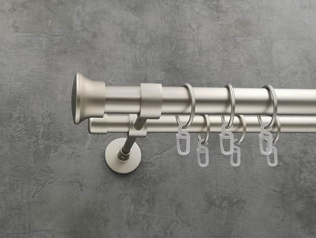 Карниз Quadrum Дуо гладка штанга подвійний модерн 25/19 мм 320 см Сатин (272280161)