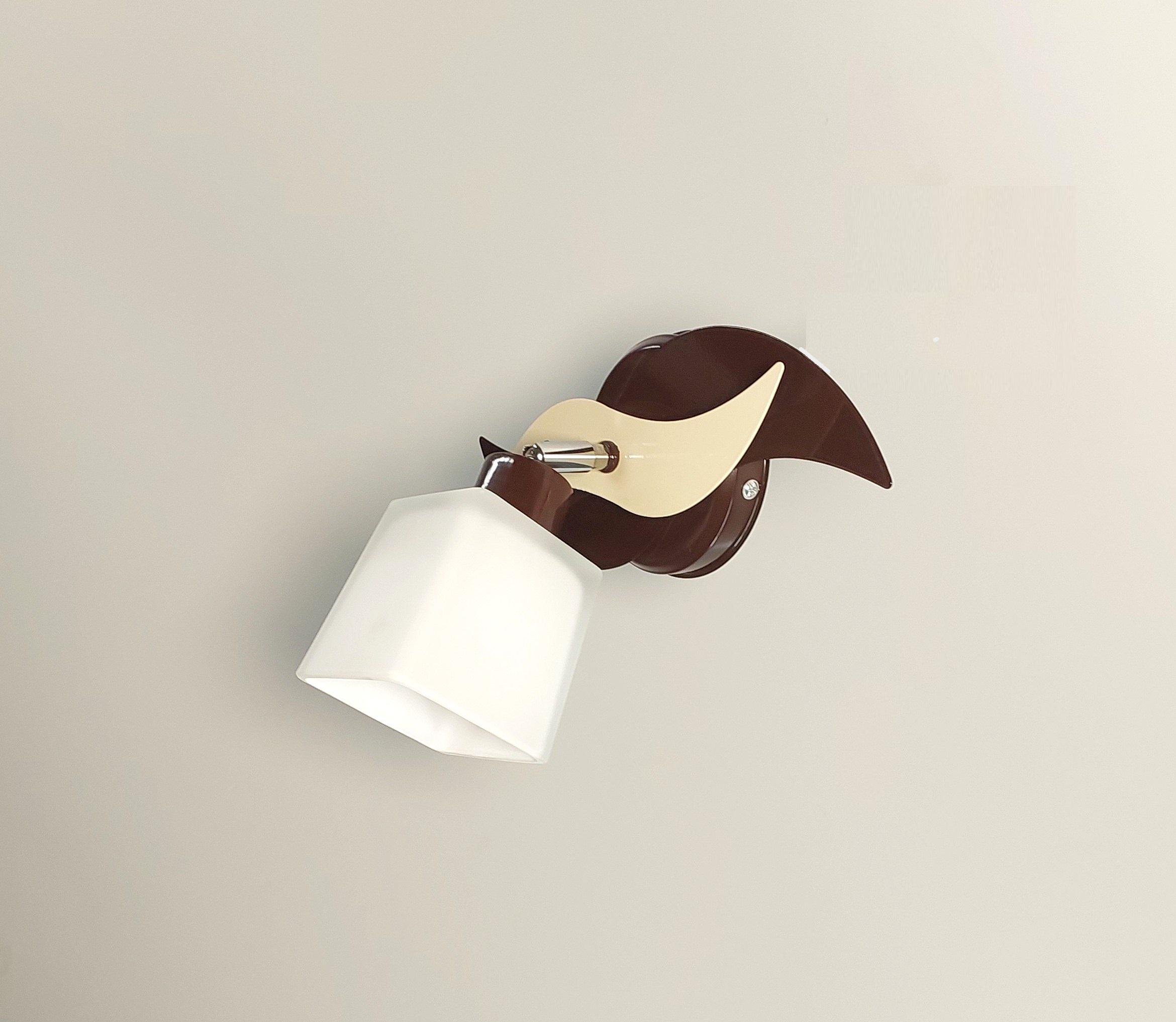 Бра настенный 8008 поворотный металлический Коричневый/Бежевый