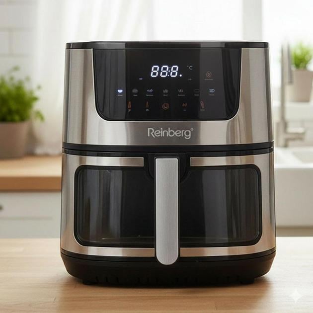 Аерогриль Rainberg для смаження та запікання із двома тенами 12 л 4200 W - фото 2 Аерогриль Rainberg для смаження та запікання із двома тенами 12 л 4200 W - фото 2