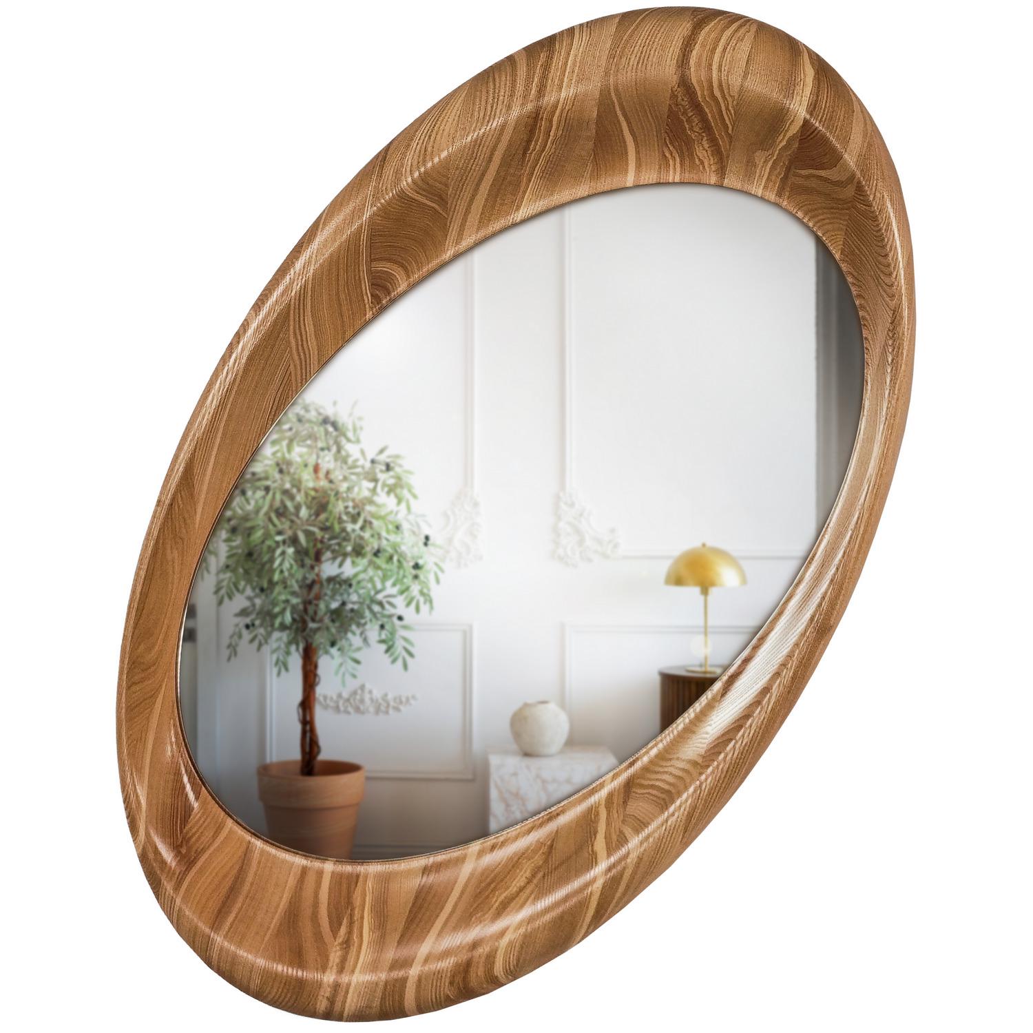 Дзеркало настінне у ванну кімнату 99х76 см з натурального дерева (4422)