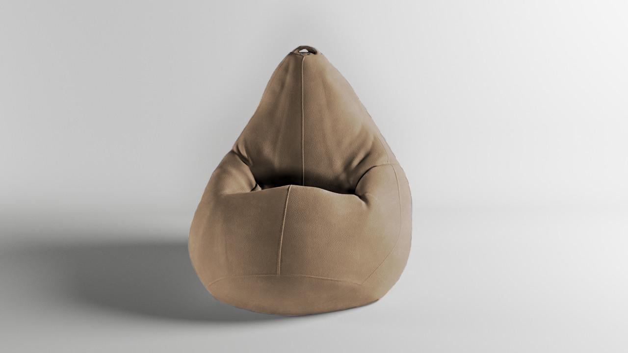 Бескаркасное кресло-мешок SkyPuff MEGA Груша Велюр GREAT XXXL 160х120 см Latte (160044)