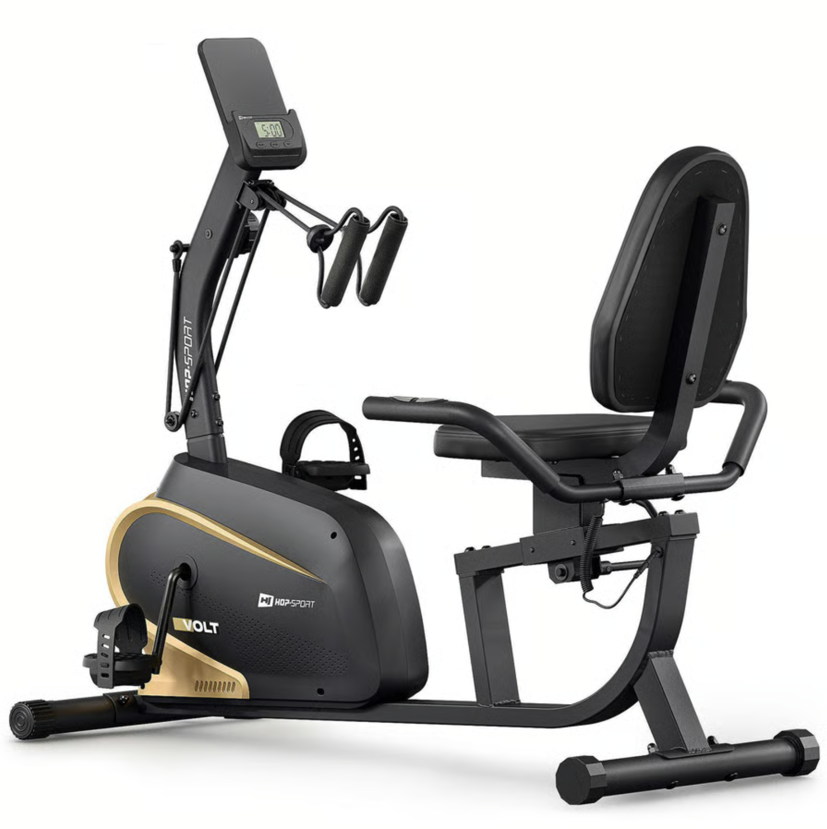 Велотренажер горизонтальный Hop-Sport HS-045L Volt магнитный Золотистый (4730)