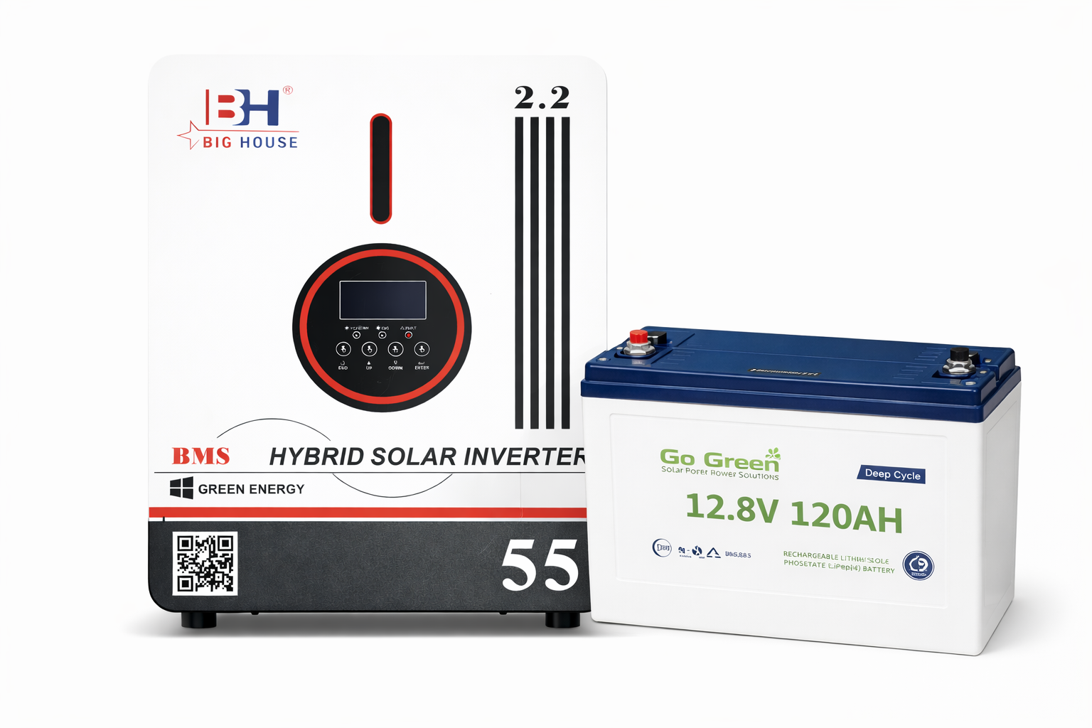 Комплект автономного живлення інвертор BigHouse 2,2 кВт 12 В і акумулятор Go Green 12,8V 120 Ah LiFePO4 (32541575)