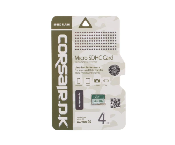 Карта пам'яті CorsairDK MicroSDHC UHS-1 4 GB 10 Class Green Карта пам'яті CorsairDK MicroSDHC UHS-1 4 GB 10 Class Green