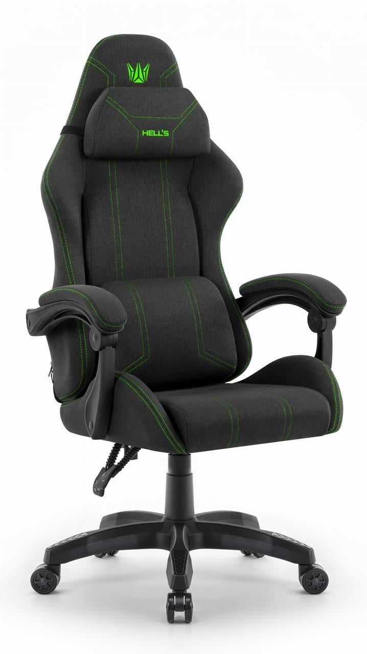 Комп'ютерне крісло Hell's HC-1014 тканина Black-Green (5907196010347.)