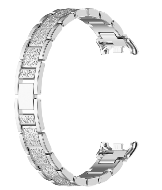 Ремінець CDK для Xiaomi Mi Smart Band 9 Metal Band Fitlink Diamond Silver (016444)