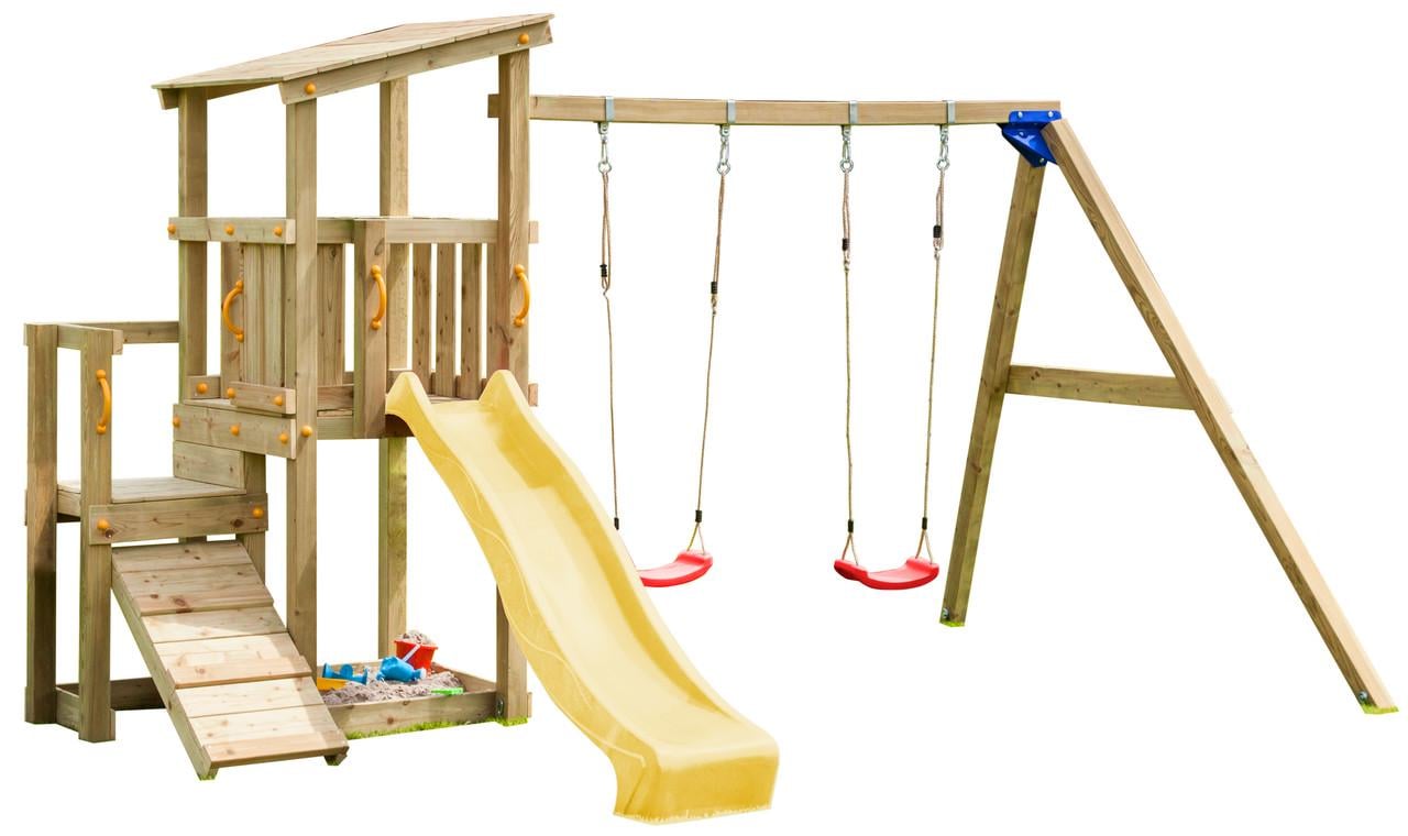 Детская площадка Blue Rabbit CASCADE/SWING с двумя горками Желтый (25892475)