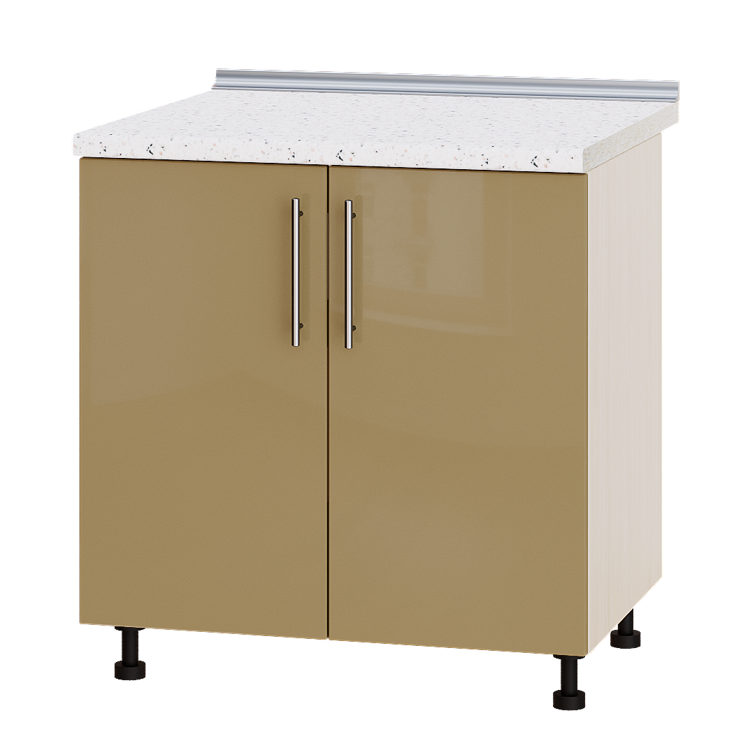 Шкаф нижний Эверест Модерн модуль под мойку Н84-800 80х47х85 см Мокко глянец/Дуб Молочный (05751)