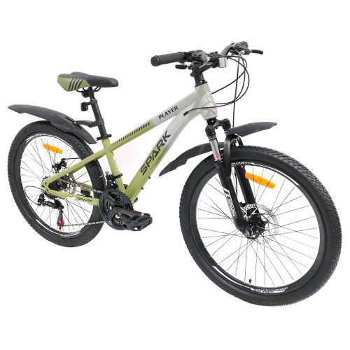 Велосипед Spark PLAYER колеса 24"/сталева рама 12" Зелений-білий (26351983) - фото 2