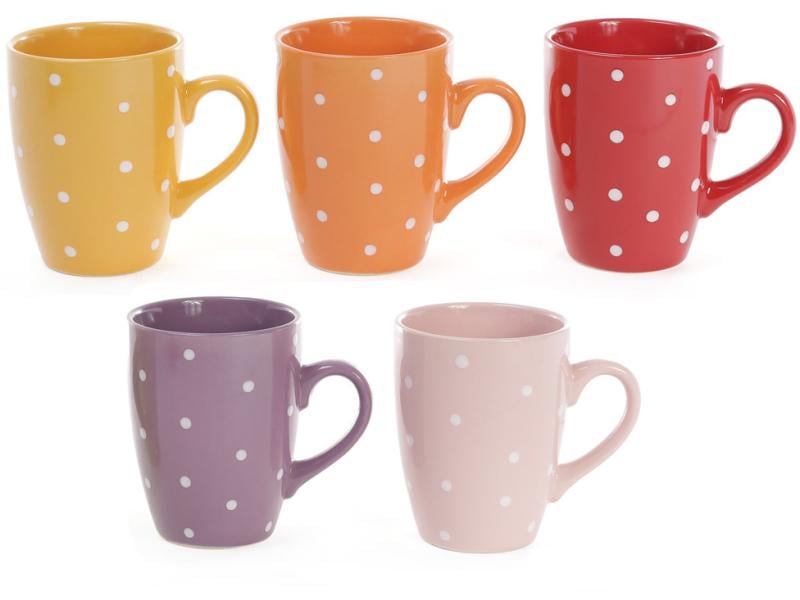 Набір керамічних чашок горох 5 шт. 330 мл Білий