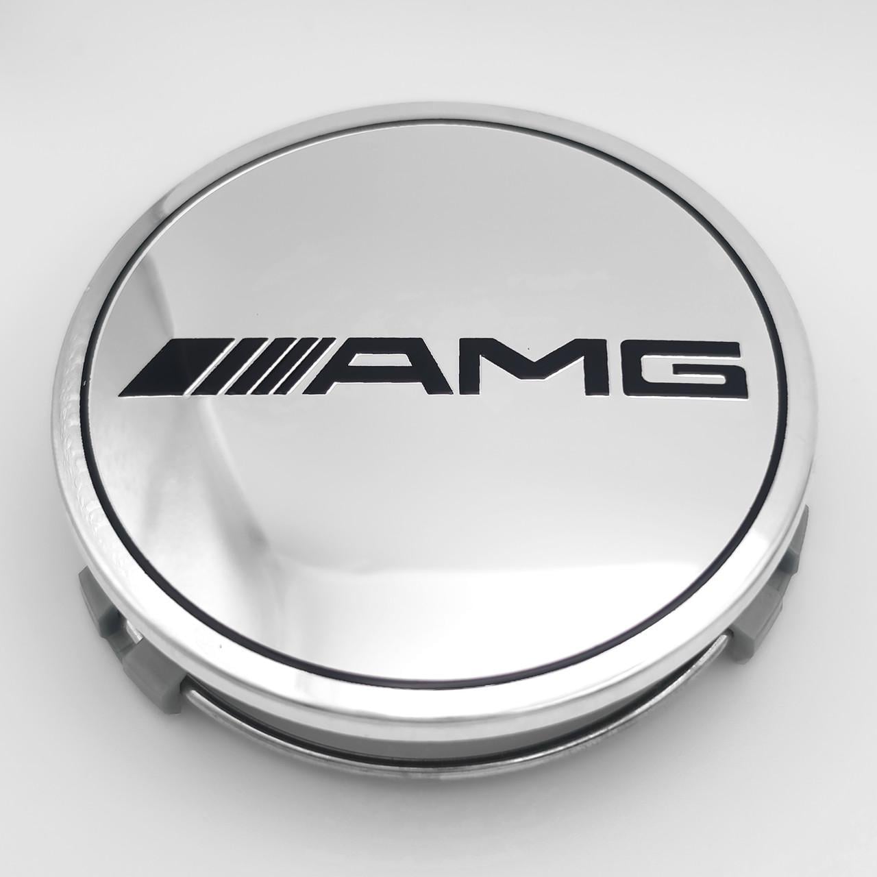 Колпачок заглушка ступицы колеса Mercedes Benz 75 мм тип 4 Хром глянец AMG (3012670935)