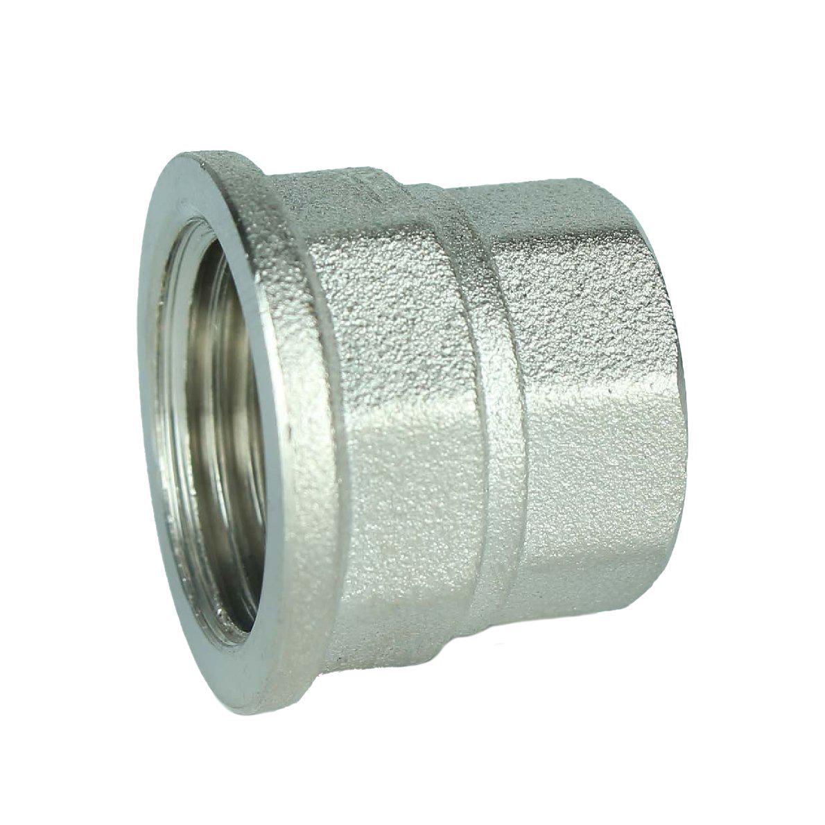 Муфта редукционная никелированная 1/2"ВРх 3/8"ВР штампованная восьмигранная А0343А НК VA (000027635)