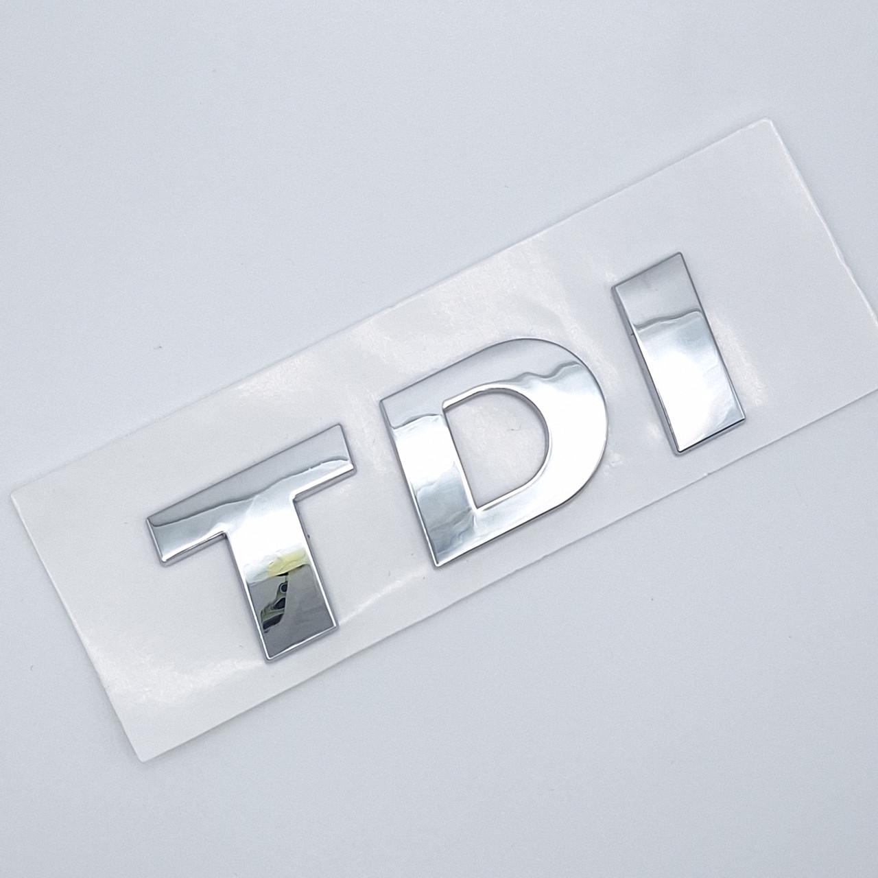 Эмблема надпись TDI Volkswagen курсив ABS 7,7х2,5 см Хром глянцевый (2123026537)