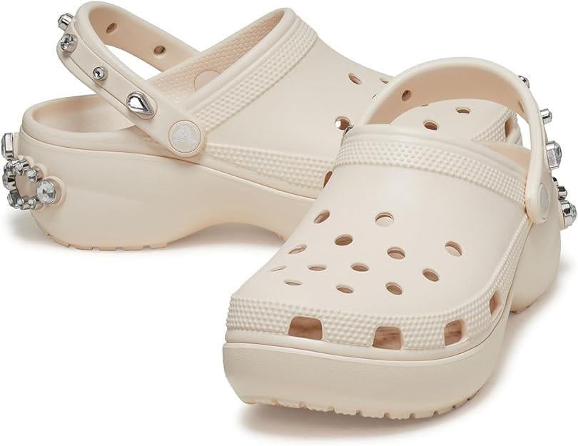 Сабо жіночі Crocs Classic Platform Tiara Clog Dew Bone р. 37-38 Бежевий (17459)