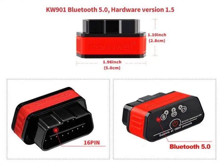 Автосканер KONNWEI KW901 Bluetooth 5,0 (22223319) - фото 4