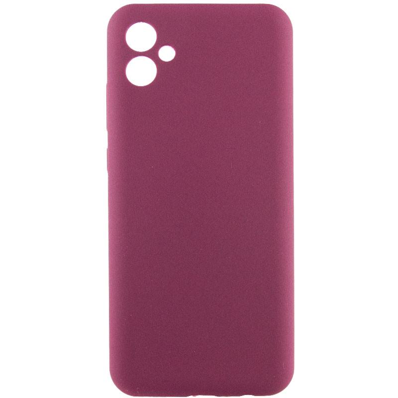 Противоударный чехол TPU GETMAN Liquid Silk Full Camera для Samsung Galaxy A06 Бордовый / Marsala