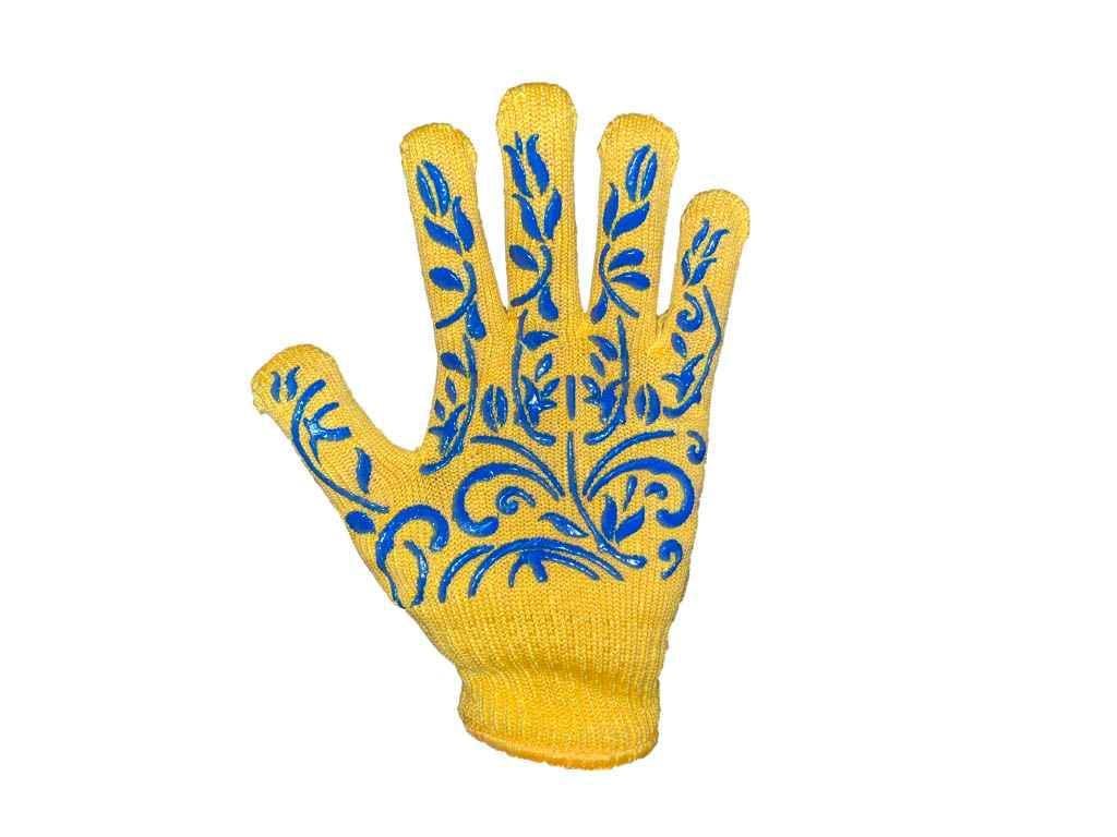 Перчатки рабочие Master BOB 104 Садовые ХБ70ПЄ30 7 класс ПВХ р. 9 желтый (977010)