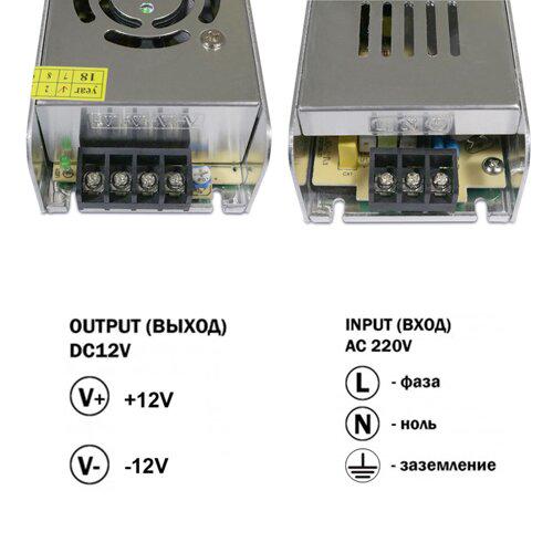 Блок питания OEM DC12 360 W 30 А STR-360 узкий - фото 3