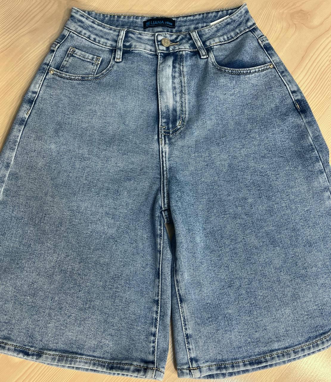 Шорти жіночі джинсові Liana 4-002 бермуди класичні середня довжина до колін стрейчеві р. 30 Блакитний (3949) - фото 6 Шорти жіночі джинсові Liana 4-002 бермуди класичні середня довжина до колін стрейчеві р. 30 Блакитний (3949) - фото 6