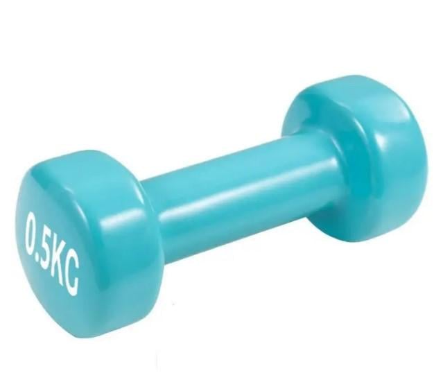Гантель виниловая PowerPlay PP-4103 0,5 кг 1 шт. Голубой (PP_4103_0,5kg)