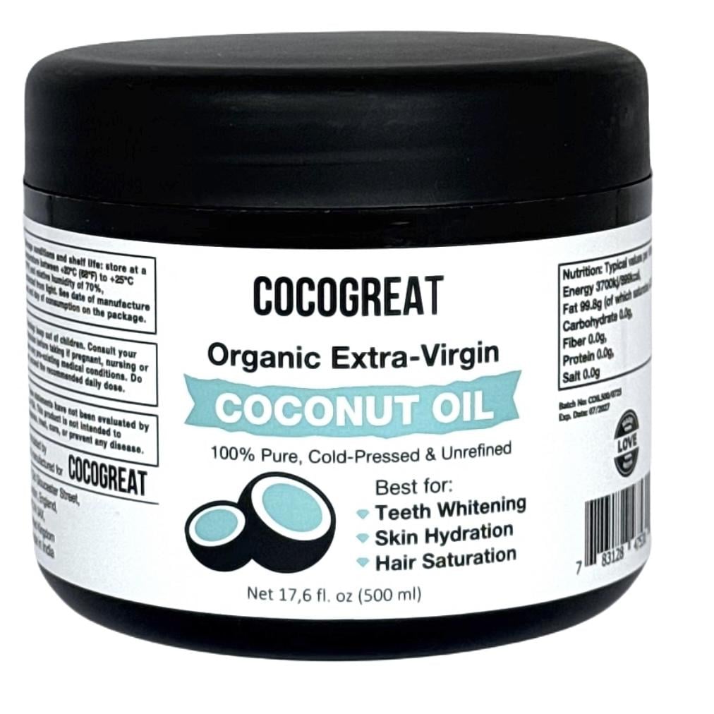 Масло кокосовое холодного прессования нерафинированное Cocogreat 500 мл
