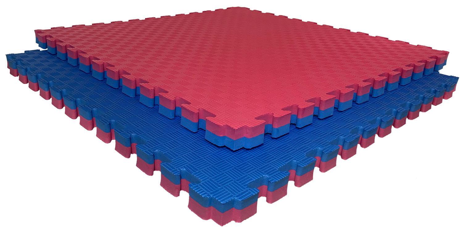 Мат-татами ласточкин хвост эва 100х100х2 см Красно-синий (1580)